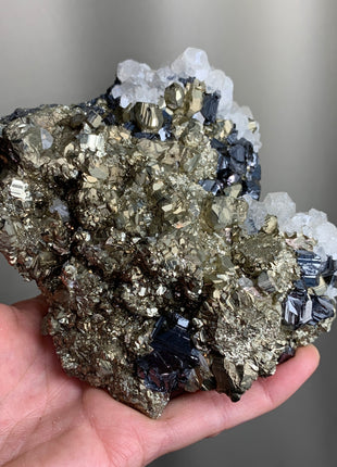 Wow ! Pyrite with Sphalerite and Calcite - From Trepca Mine, Kosovo