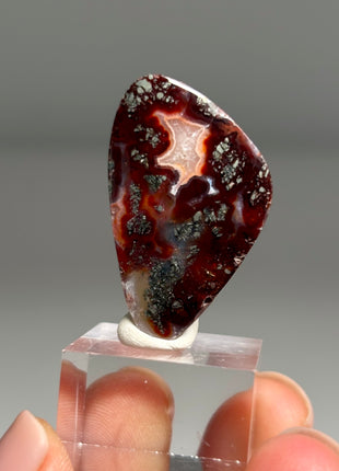 Wow ! Red Agate with Marcasite Flower