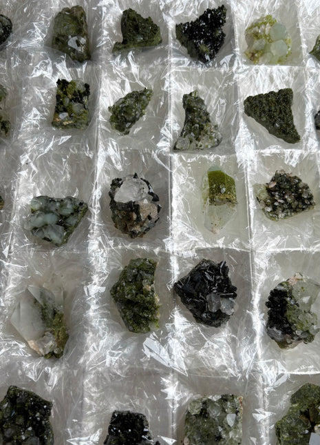 36 Pieces ! Forest Epidote with Quartz Lot