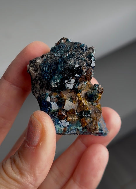 Blue Lazulite with Siderite from Rapid Creek, Canada