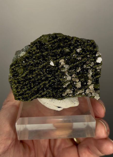 Forest Green Epidote with Quartz