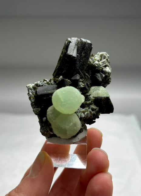 Green Prehnite with Epidote - From Mali