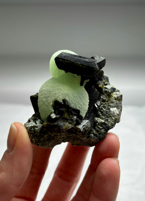 Green Prehnite with Epidote - From Mali