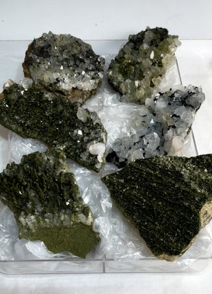 6 Pieces ! High Grade Green Epidote with Quartz Lot