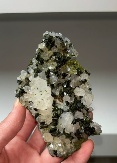 Forest Green Epidote with Quartz
