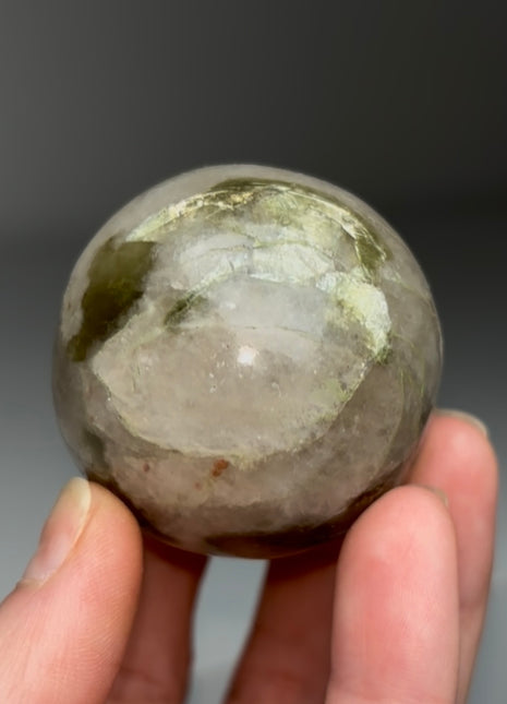 Rare Green Lepidolite with Quartz Sphere