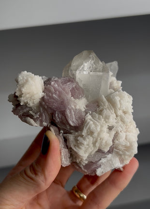Pink Lepidolite Flower with Quartz PM1597