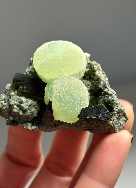 Green Prehnite with Epidote - From Mali