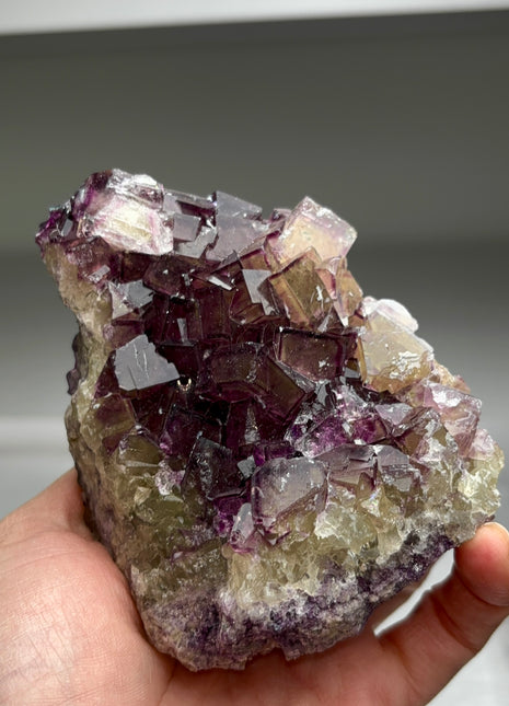 Yellow Purple Fluorite from Okorusu, Namibia