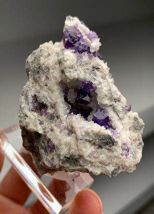 Purple Fluorite with Quartz - From Berbes, Spain