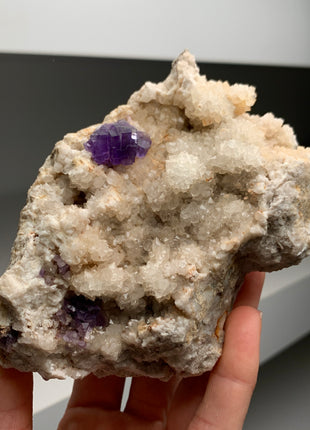 Purple Fluorite with Quartz - From Berbes, Spain