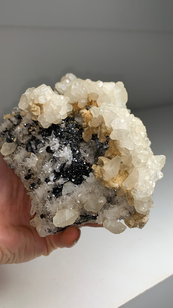 Top ! Sphalerite with Quartz and Calcite - From Trepca mine
