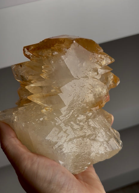 Both-sided ! Golden Calcite from Elmwood mine Collection # 748