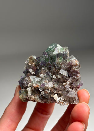 Green Purple Fluorite with Quartz from Okorusu DW013