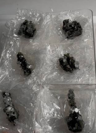 6 Pieces ! High Grade Black Chalcedony with Apophyllite Lot