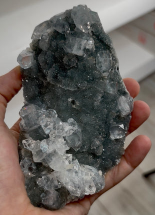 Blue Chalcedony with Gemmy Apophyllite  PM0785
