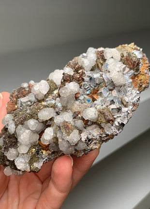 Stunning ! Pyrite after Pyrrhotite with Calcite and Sphalerite - Trepca mine Kosovo