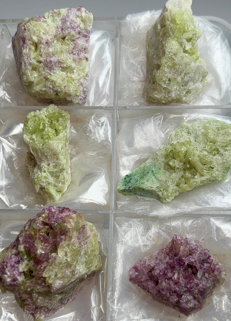 6 Pieces ! Green Purple Vesuvianite Lot