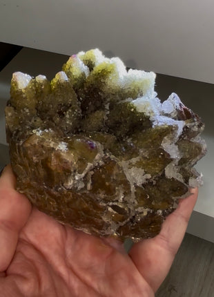 New find ! Yttrofluorite after Calcite with Selenite
