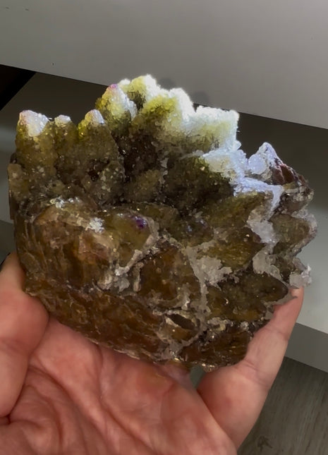 New find ! Yttrofluorite after Calcite with Selenite