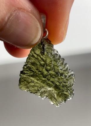 Green Moldavite 925 Silver Pendant PM0497