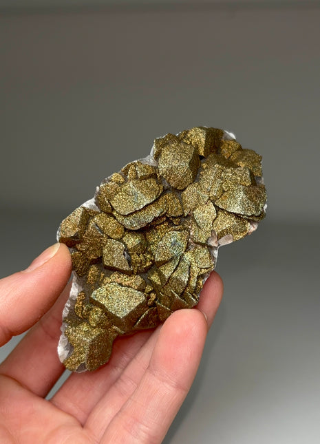 New Arrival ! Rainbow Pyrite with Calcite