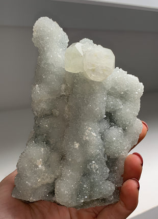 Sparkly Chalcedony Stalactite with Apophyllite ✨