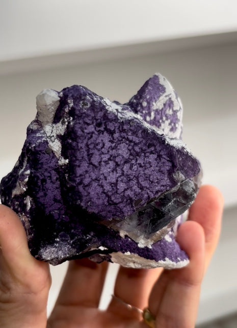 Charoite Color Octahedral Fluorite with Quartz