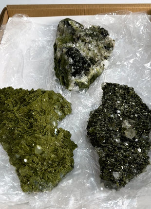 3 Pieces ! High Grade Green Epidote with Quartz Lot