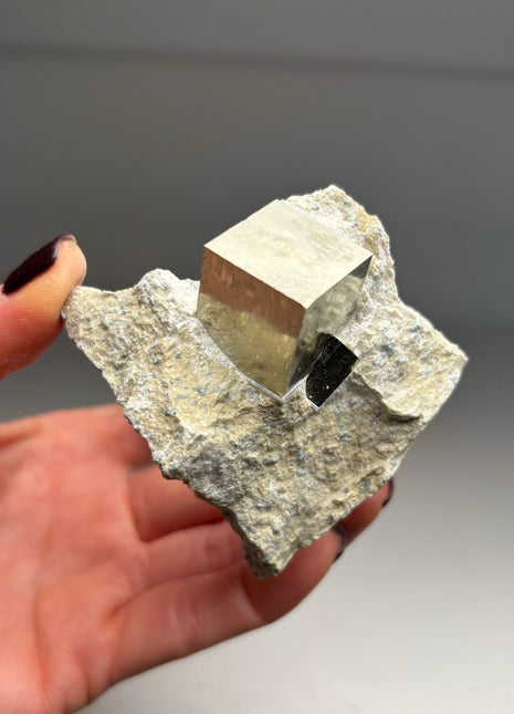 Cubic Pyrite on Matrix from Navajun, Spain