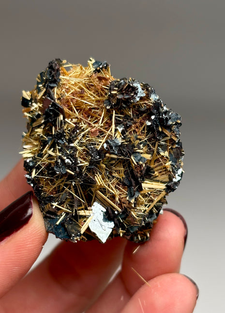 Golden Rutile with Hematite