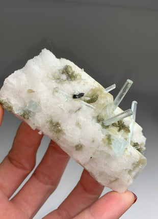 Blue Aquamarine with Albite