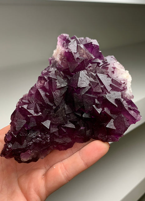 Reddish Purple Octahedral Fluorite # PM067