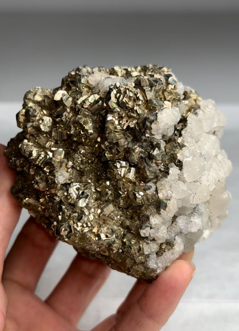 Amazing Pyrite with Calcite - From Trepca mine