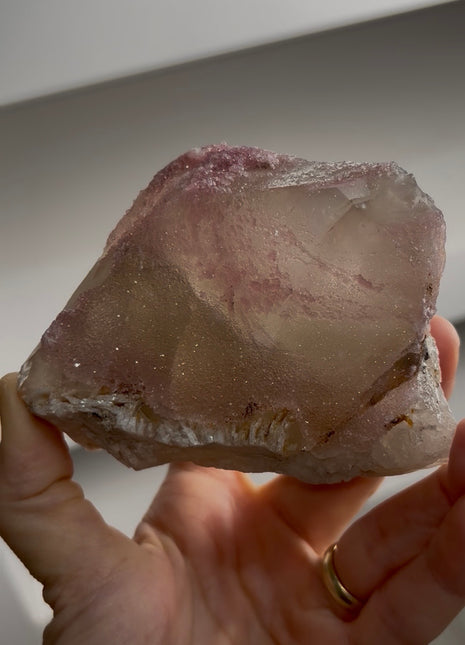 Crystallized Rose Quartz Flower Collection # 834