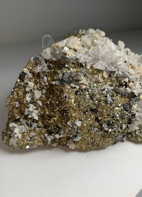 Statement Piece - Pyrite with Quartz and Calcite - From Trepca mine