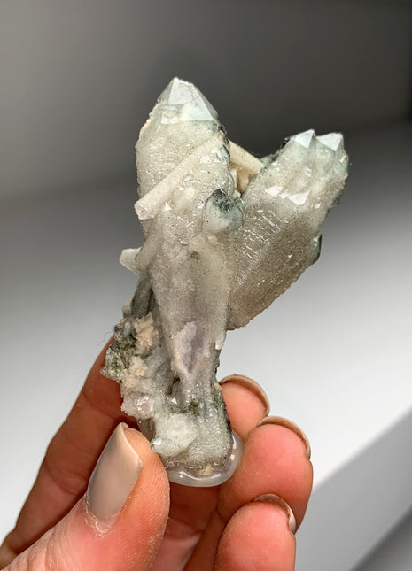 Skeletal Quartz Flower with Green Chlorite - From Huanggang mine