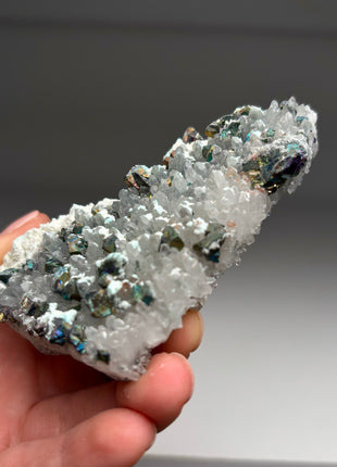 Snowy Quartz with Colorful Chalcopyrite