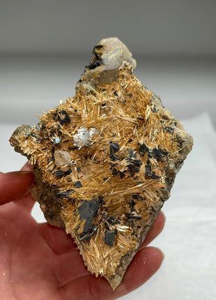 Stunning ! Golden Rutile with Metallic Hematite