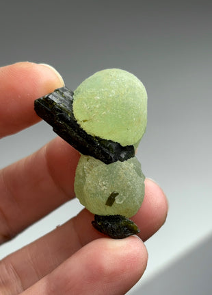 6 Pieces ! High Grade Apple Green Prehnite with Epidote Lot - From Mali