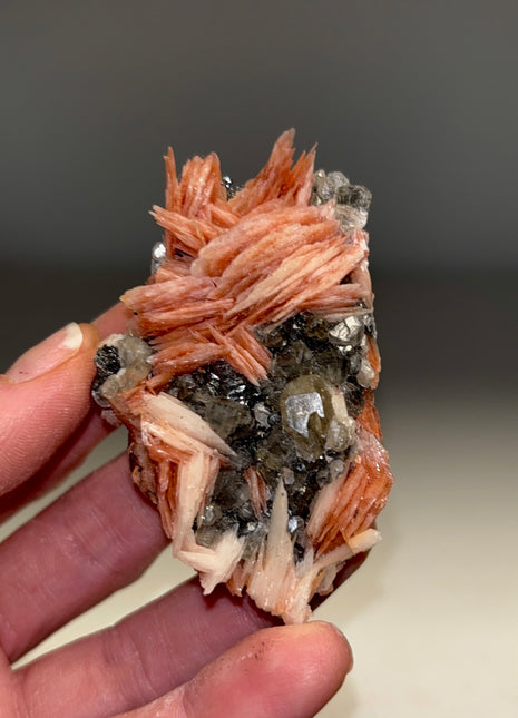 Cerussite with Pink Barite and Galena