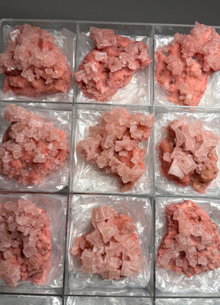 9 Piece Lot ! High Grade Pink Halite from Searles Lake, California