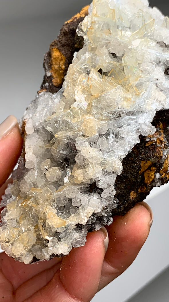 Wow Gemmy Golden White Bicolor Barite - From Morocco