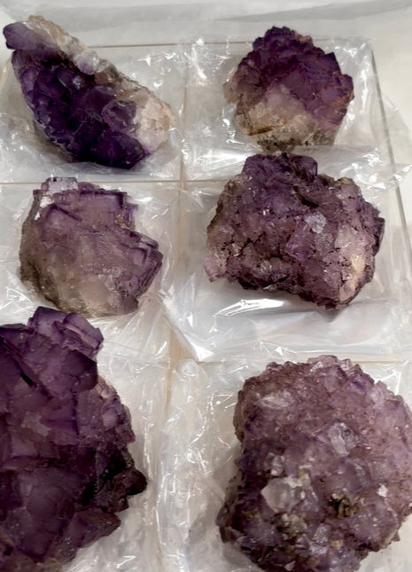 New find ! Pink and Purple Fluorite lot from Turkey, 6 Pieces !