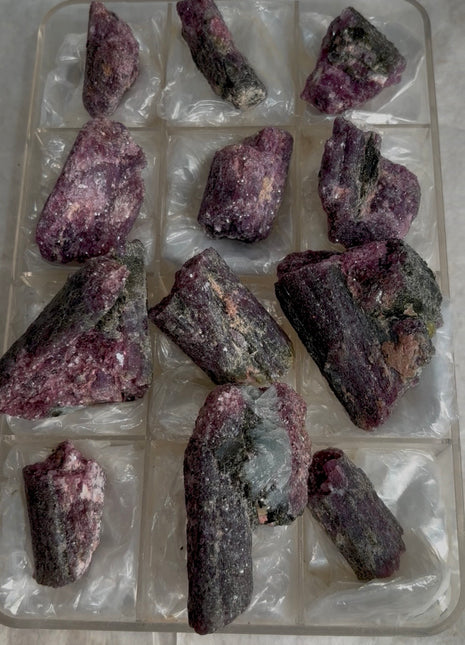 12 Pieces ! Lepidolite after Rubellite Tourmaline Lot