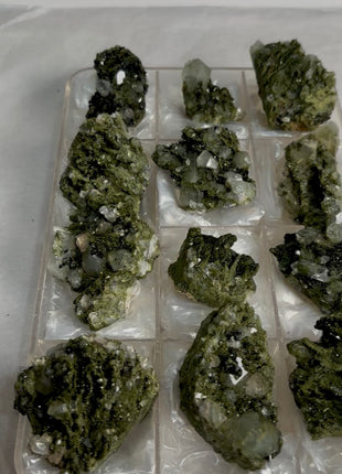 12 Pieces ! Very High Grade Forest Epidote with Quartz Lot