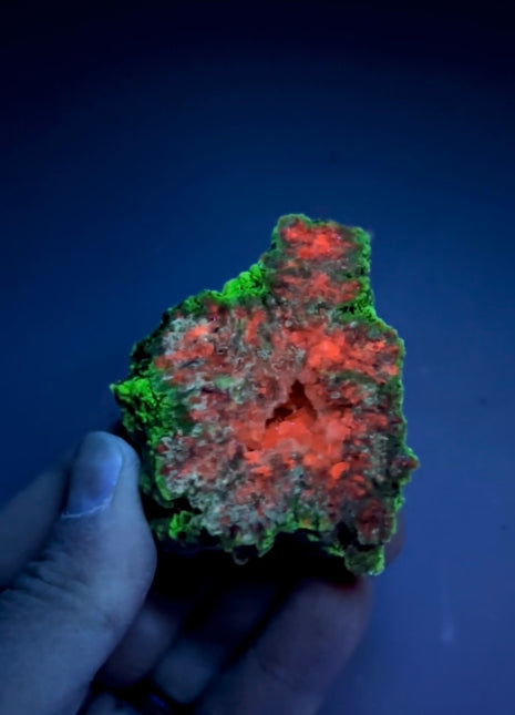 UV Watermelon Calcite Specimen from Argentina