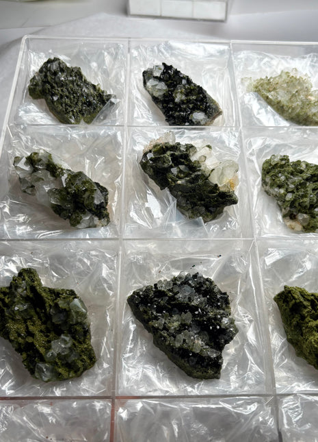 9 Pieces ! High Grade Green Epidote with Quartz Lot