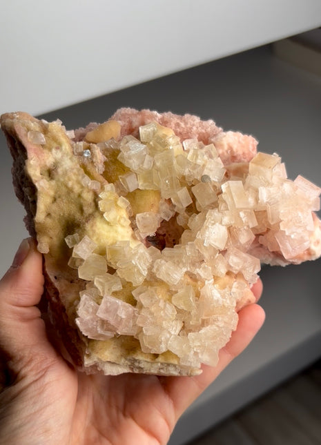 Pink & Yellow Bicolor Halite with Trona