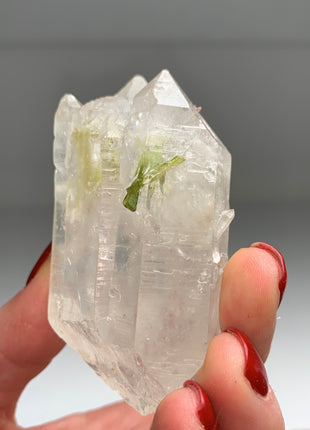 Elestial Quartz with Green Tourmaline